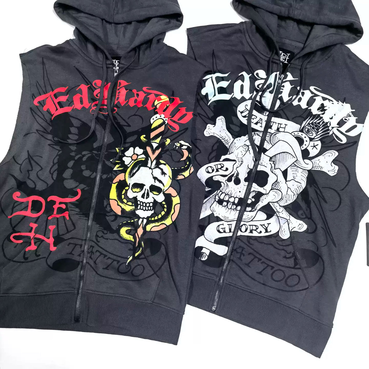 Dark Romance Gothic Graphic Sleeveless Zip-Up Hoodie - Y2K Punk Vest