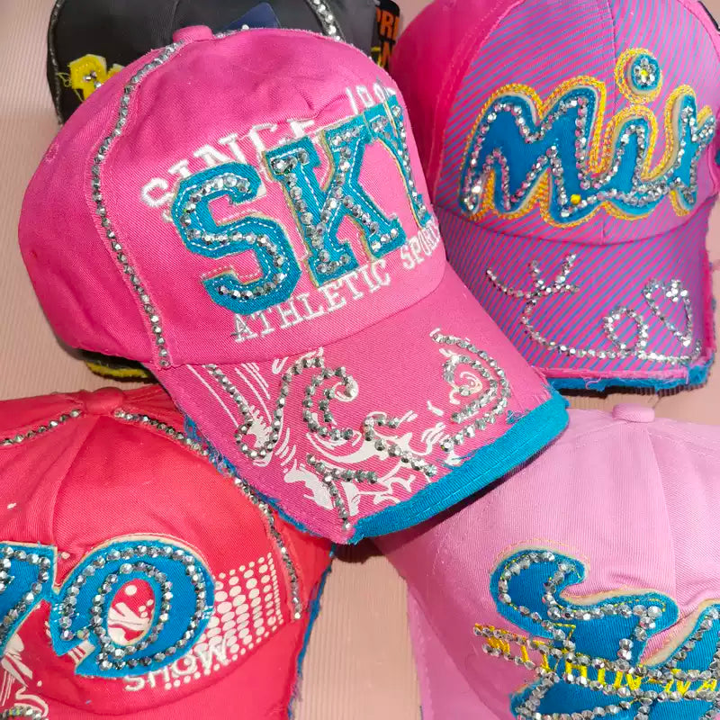 Bling Era Rhinestone Graphic Baseball Cap - Y2K Streetwear Hat