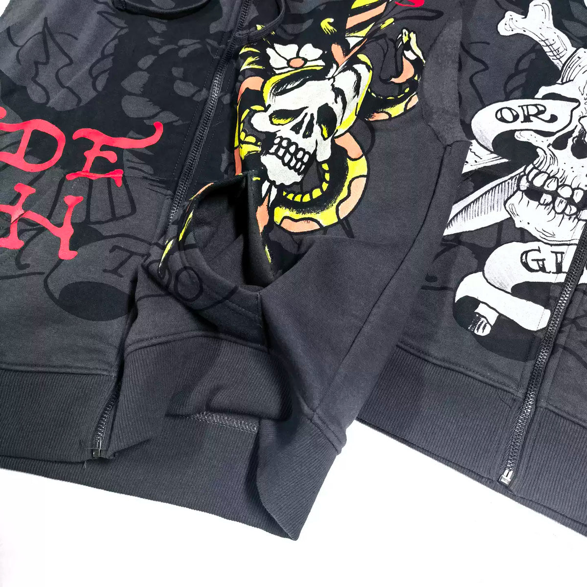 Dark Romance Gothic Graphic Sleeveless Zip-Up Hoodie - Y2K Punk Vest