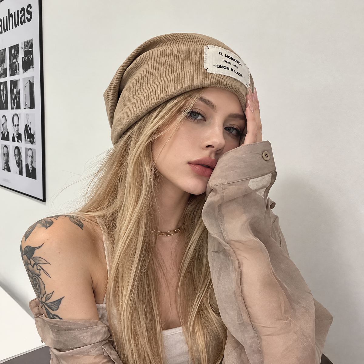 Washed Vintage Distressed Beanie - Y2K Grunge Skull Cap