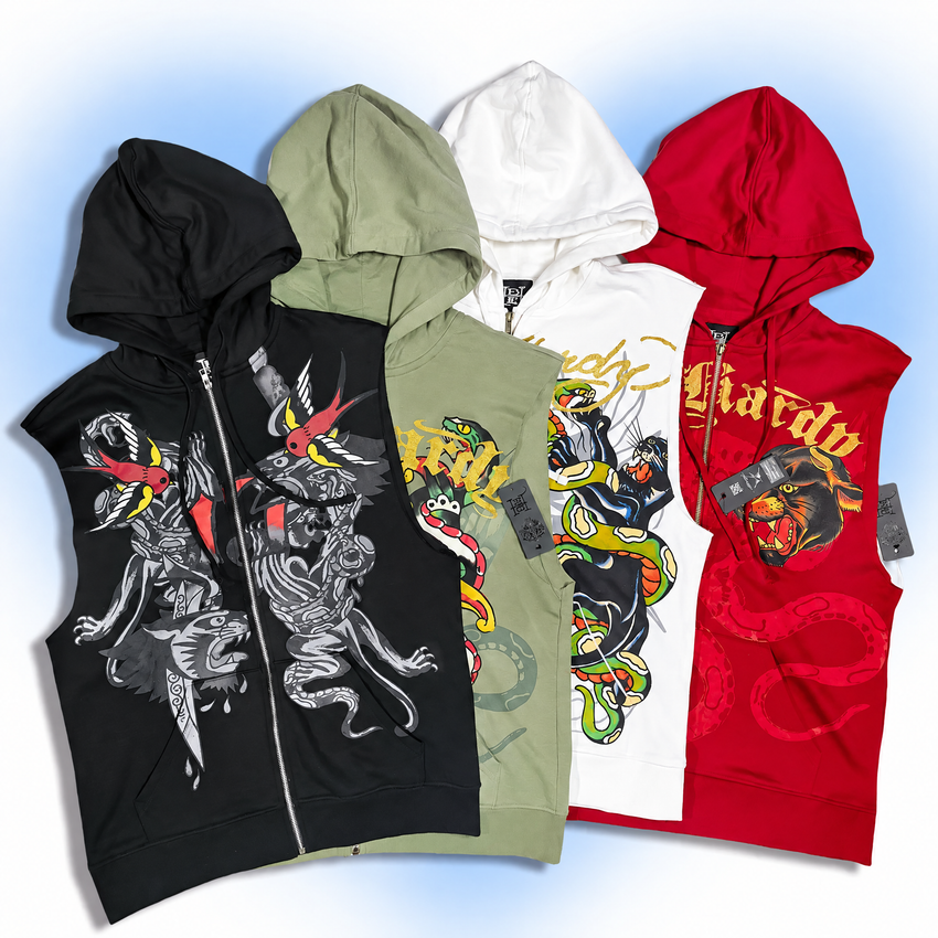 Dark Romance Gothic Graphic Sleeveless Zip-Up Hoodie - Y2K Punk Vest