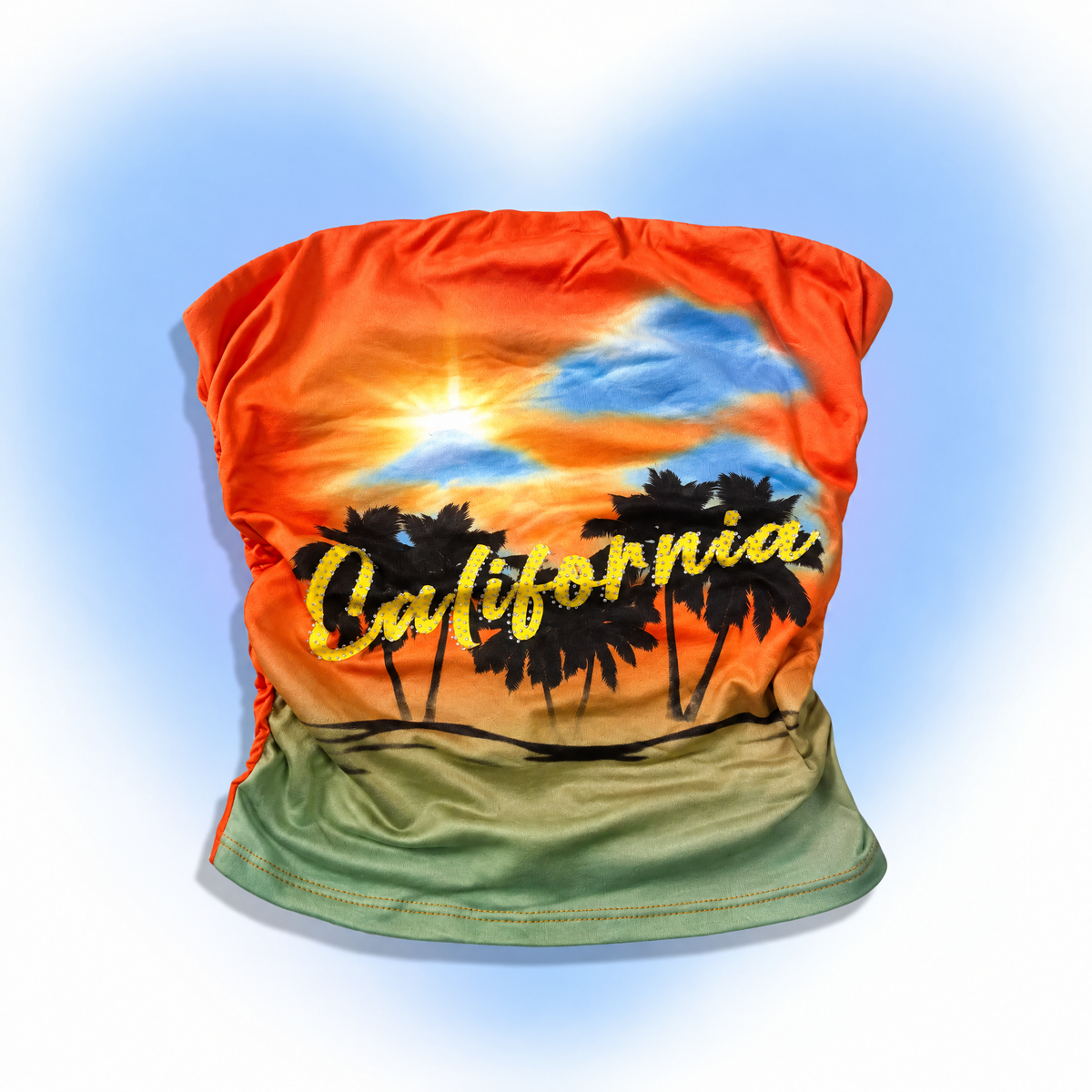 Retro Pop Graphic Strapless Tube Top - Y2K Printed Bandeau